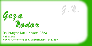 geza modor business card